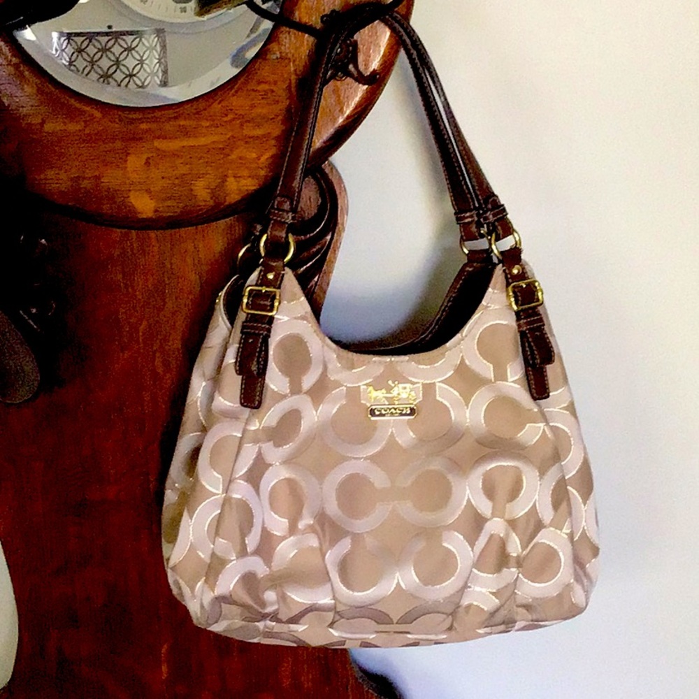 Coach Madison OP Art Sateen Maggie Bag